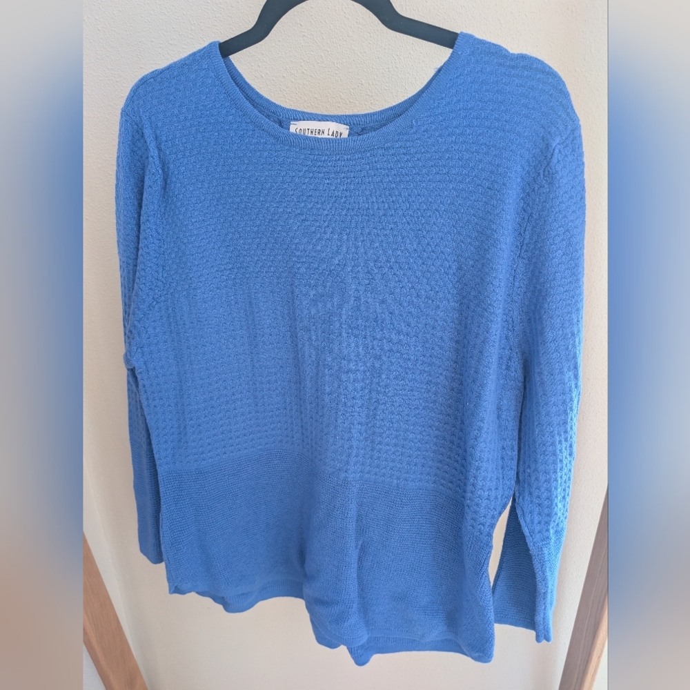 Southern Lady Blue Crew Neck Sweater